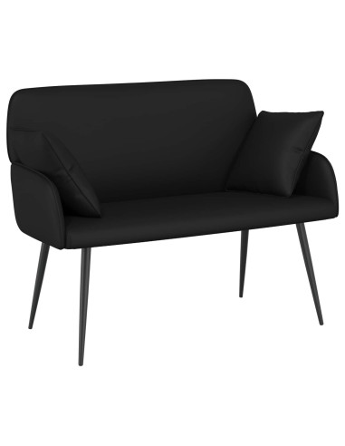 Divano a 2 posti con gambe in metallo 2 posto Nero Similpelle