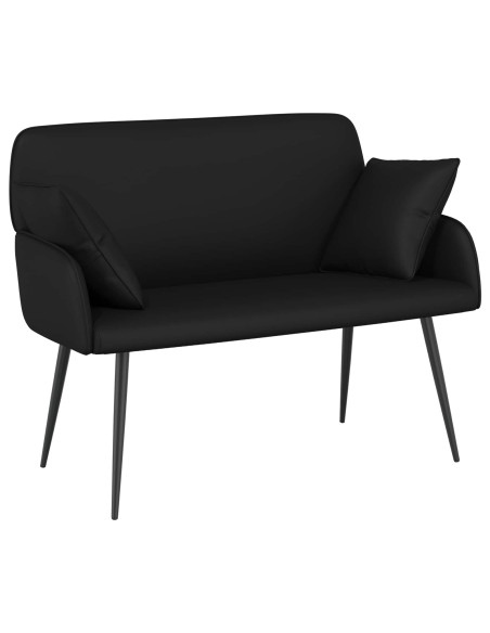 Divano a 2 posti con gambe in metallo 2 posto Nero Similpelle