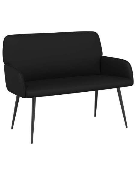 Divano a 2 posti con gambe in metallo 2 posto Nero Similpelle