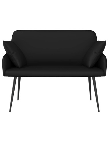 Divano a 2 posti con gambe in metallo 2 posto Nero Similpelle