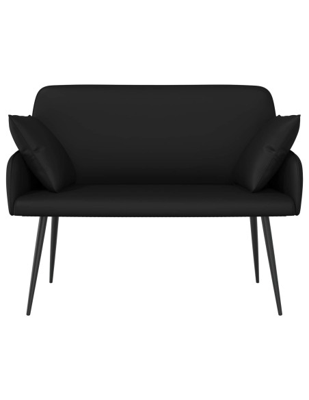 Divano a 2 posti con gambe in metallo 2 posto Nero Similpelle