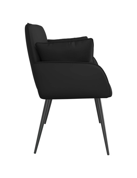 Divano a 2 posti con gambe in metallo 2 posto Nero Similpelle
