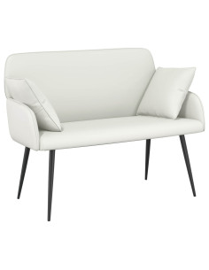 Divano a 2 posti con gambe in metallo 2 posto Bianco Similpelle 2