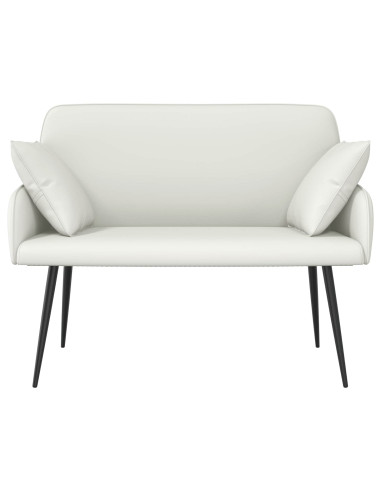 Divano a 2 posti con gambe in metallo 2 posto Bianco Similpelle