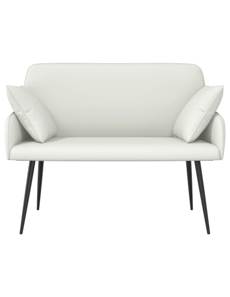 Divano a 2 posti con gambe in metallo 2 posto Bianco Similpelle
