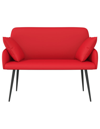 Divano a 2 posti con gambe in metallo 2 posto Rosso Similpelle