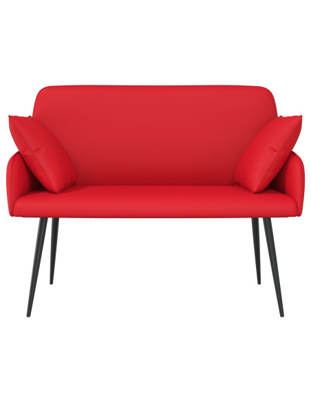 Divano a 2 posti con gambe in metallo 2 posto Rosso Similpelle