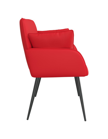 Divano a 2 posti con gambe in metallo 2 posto Rosso Similpelle