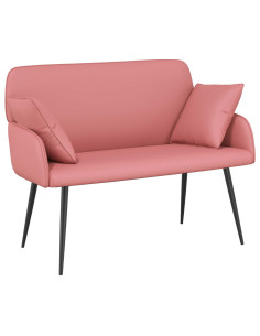 Divano a 2 posti con gambe in metallo 2 posto Rosa Similpelle 2