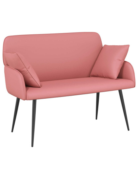 Divano a 2 posti con gambe in metallo 2 posto Rosa Similpelle