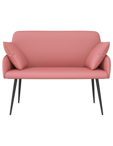 Divano a 2 posti con gambe in metallo 2 posto Rosa Similpelle