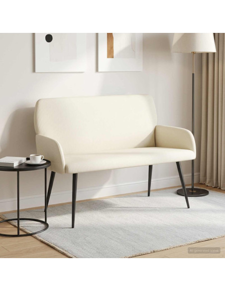 Divano 2 posti con gambe in metallo 2 posto Crema