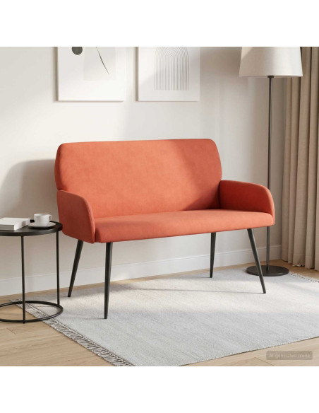 Divano 2 posti con gambe in metallo 2 posto Rosso Arancio