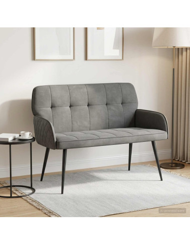 Divano a 2 posti con gambe in metallo 2 posto Grigio Scuro