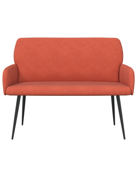 Divano 2 posti con gambe in metallo 2 posto Rosso Arancio