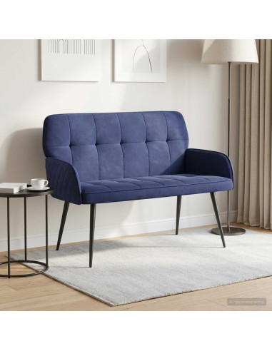 Divano a 2 posti con gambe in metallo 2 posto Blu Polizia