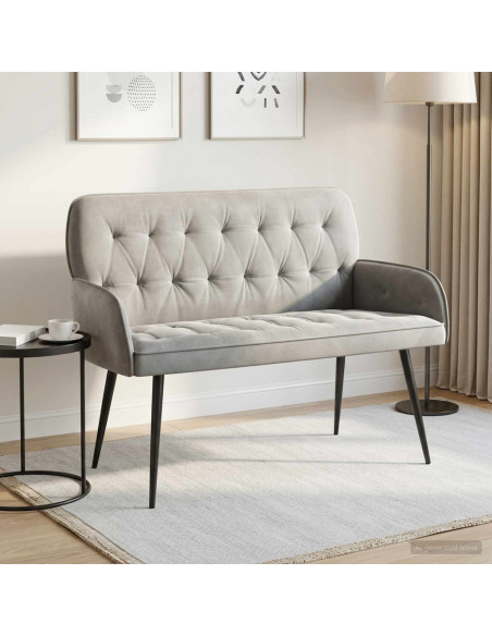 Divano a 2 posti con gambe in metallo 2 posto Grigio Chiaro