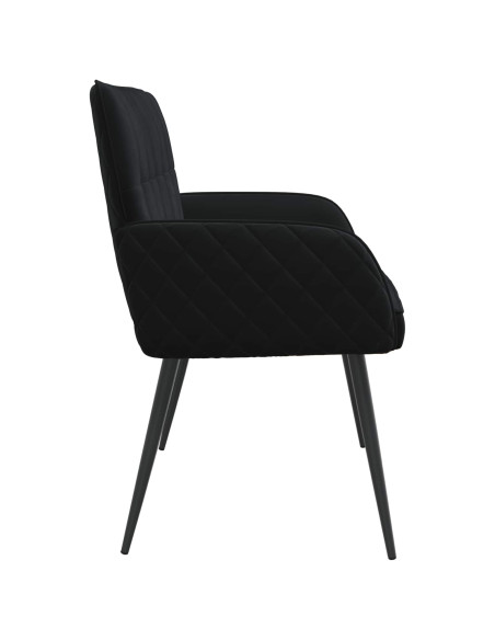 Divano a 2 posti con gambe in metallo 2 posto Nero Velluto
