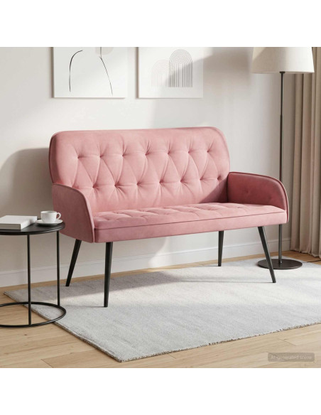 Divano a 2 posti con gambe in metallo 2 posto Rosa Velluto