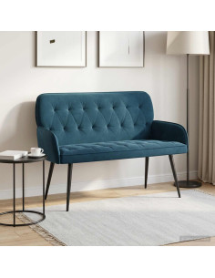 Divano a 2 posti con gambe in metallo 2 posto Blu Velluto
