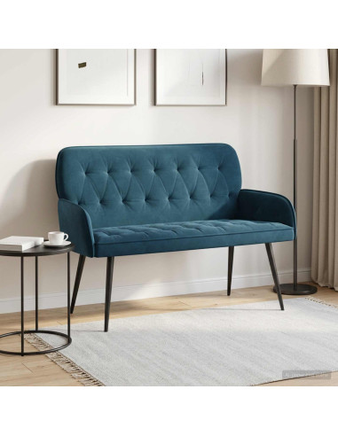 Divano a 2 posti con gambe in metallo 2 posto Blu Velluto