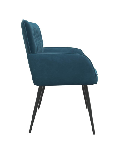 Divano a 2 posti con gambe in metallo 2 posto Blu Velluto