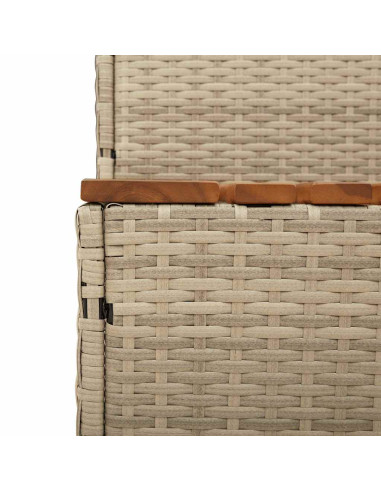 Bordo per Vasca Idromassaggio Beige Polyrattan&Massello Acacia
