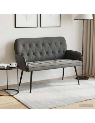Divano a 2 posti con gambe in metallo 2 posto Grigio Scuro