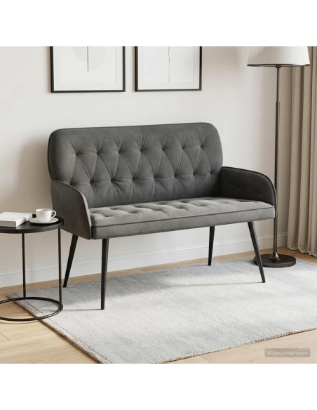 Divano a 2 posti con gambe in metallo 2 posto Grigio Scuro