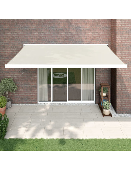 Tenda da Sole Retrattile Crema 4,5x3 m in Tessuto e Alluminio