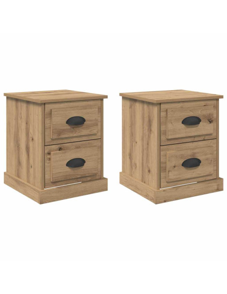 Armadio da Notte 2 pz Rovere artigianale 39 x 39 x 47.5 cm
