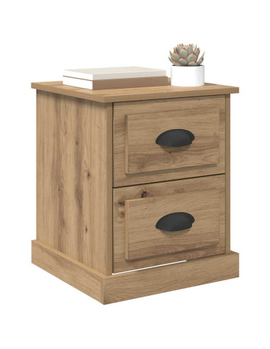 Armadio da Notte 2 pz Rovere artigianale 39 x 39 x 47.5 cm