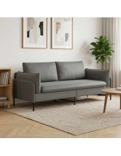 Divano 3-Persone 3 posto Grigio Scuro 222 x 81 x 89 cm Velluto
