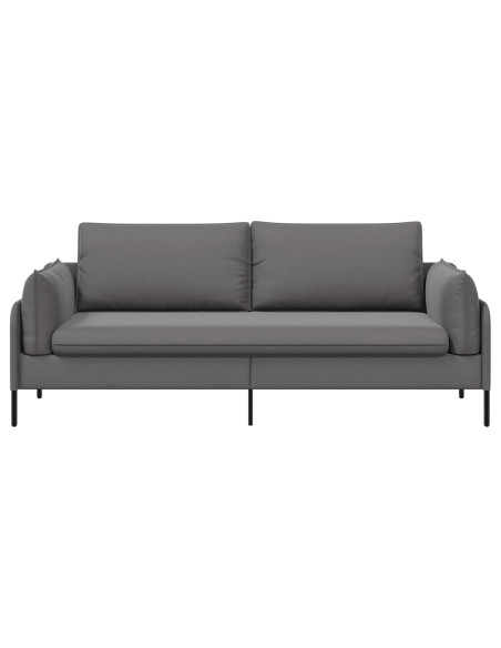 Divano 3-Persone 3 posto Grigio Scuro 222 x 81 x 89 cm Velluto