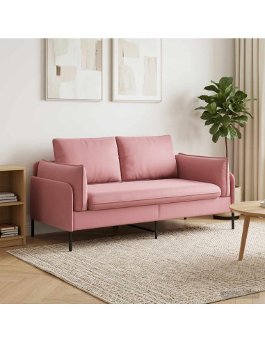 Divano a 2 Posti 2 posto Rosa 188 x 81 x 89 cm Velluto