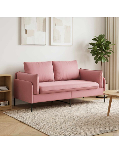 Divano a 2 Posti 2 posto Rosa 188 x 81 x 89 cm Velluto