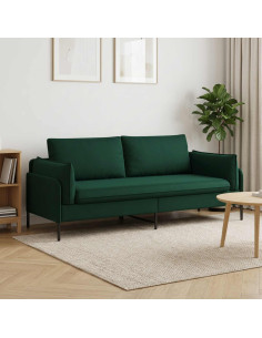 Divano 3-Persone Verde Scuro 222 x 81 x 89 cm Velluto