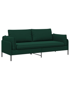 Divano 3-Persone Verde Scuro 222 x 81 x 89 cm Velluto 2