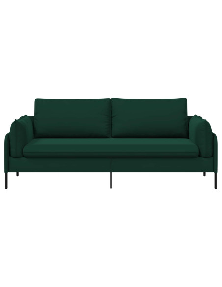 Divano 3-Persone Verde Scuro 222 x 81 x 89 cm Velluto