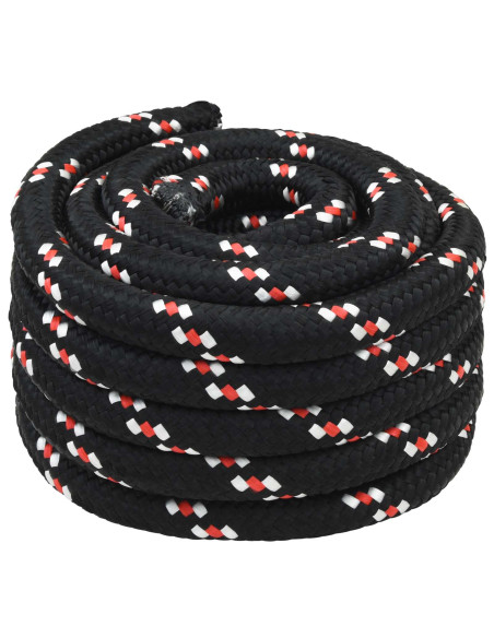 Corda multiuso 40 mm 5 m Nero e Rosso PP 9600 kg Carico massimo