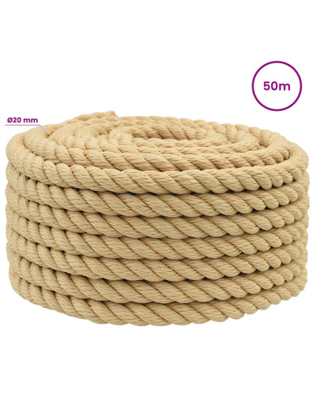 Corda multiuso 20 mm 50 m Naturale PP 2400 kg Carico massimo