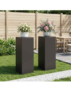 Supporto per piante 2 pcs Nero 40 x 40 x 100 cm Acciaio