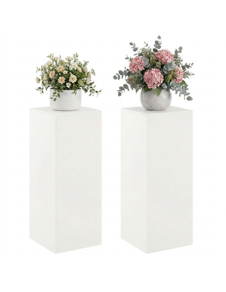 Supporto per piante 2 pcs Bianco 40 x 40 x 100 cm Acciaio
