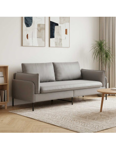 Divano 3-Persone Grigio Chiaro 222 x 81 x 89 cm Velluto