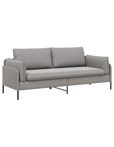Divano 3-Persone Grigio Chiaro 222 x 81 x 89 cm Velluto