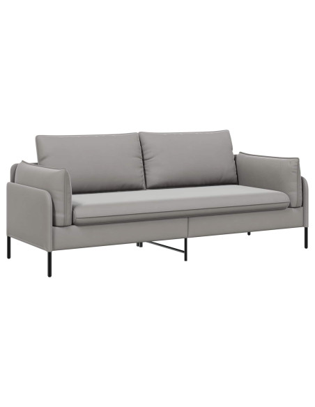 Divano 3-Persone Grigio Chiaro 222 x 81 x 89 cm Velluto