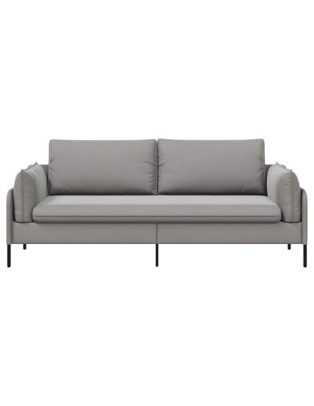 Divano 3-Persone Grigio Chiaro 222 x 81 x 89 cm Velluto