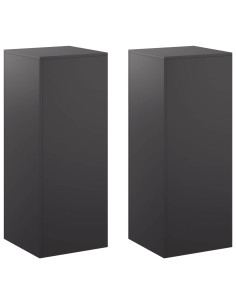 Supporto per piante 2 pcs Nero 40 x 40 x 100 cm Acciaio 2