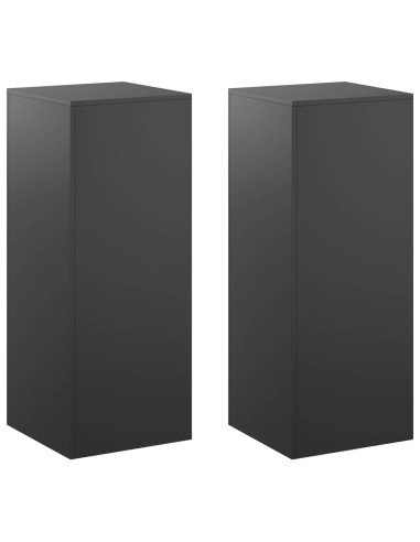 Supporto per piante 2 pcs Nero 40 x 40 x 100 cm Acciaio