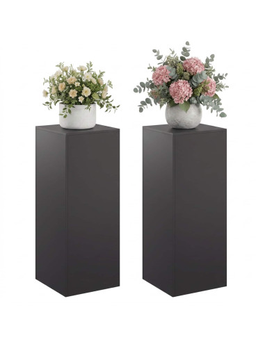 Supporto per piante 2 pcs Nero 40 x 40 x 100 cm Acciaio